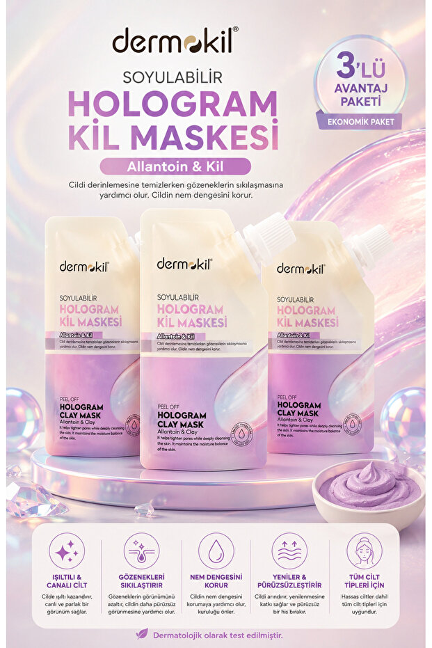 Moisturizing Firming Peel-Off Hologram Clay Mask 3X50 ml