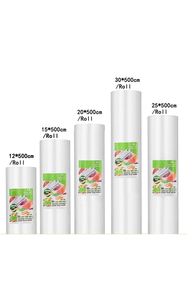 saengQ 5rolls vacuum bags for food Vacuum Sealer bag Food Fresh Long Keeping 12+15+20+25+30cm*500cm