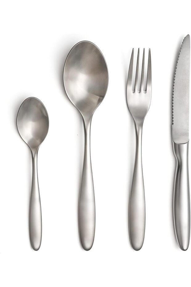 BERAM Silver Shine Steel Cutlery Set, Stainless Steel Flatware Set, 18/10 Grade, Kitchen Utensils Set, Tableware Set