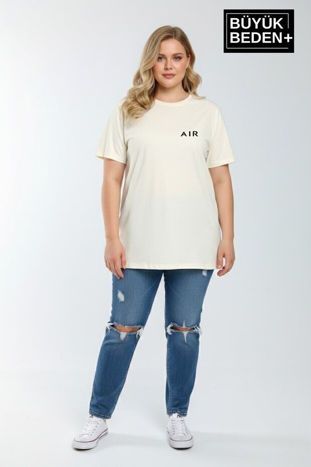 Women's Plus Size Ar Printed 3Xl-6Xl Crew Neck T-Shirt Spr26Btsk510-1
