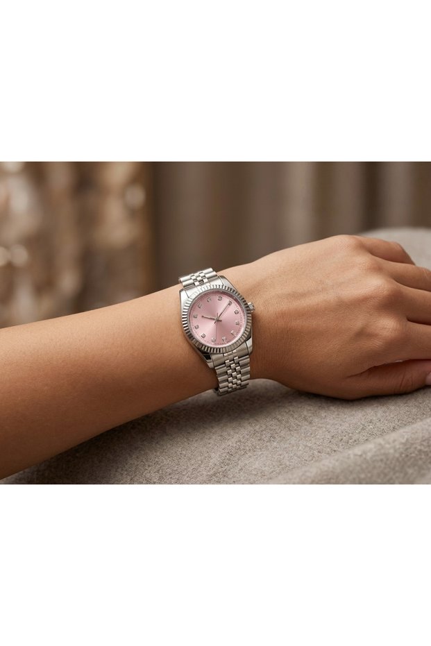 Luxury Women's Steel Cord Stone Wristwatch