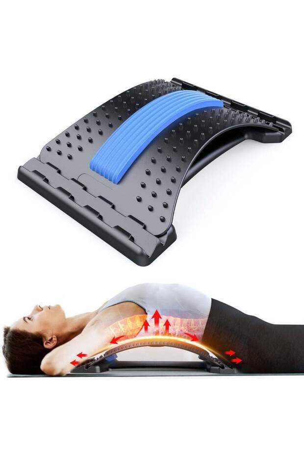 Adjustable Lumbar Back Stretcher – Multi-Level Spine Decompression Device for Lower Back Pain Relief with Magnetic Support Points