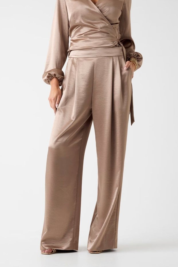 Pantaloni de damă bej