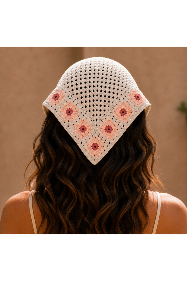 Handmade Knitted Bandana |   Bohemian Crochet |   Summer Accessory