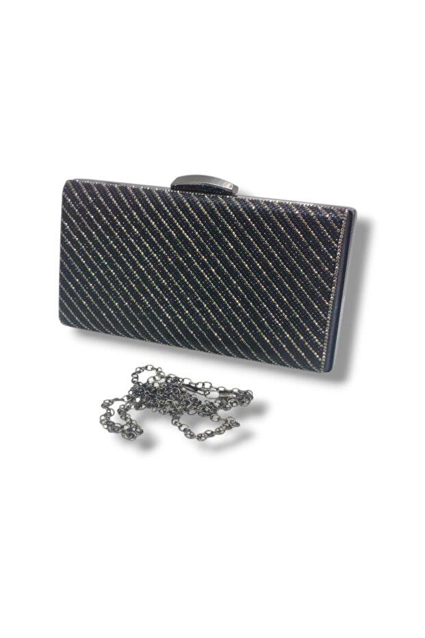 Varol 369-26 rhinestone & glitter steel case evening bag