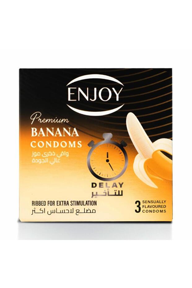 اينجوي واقي ذكري 3 قطعة بريميوم للتاخير موز