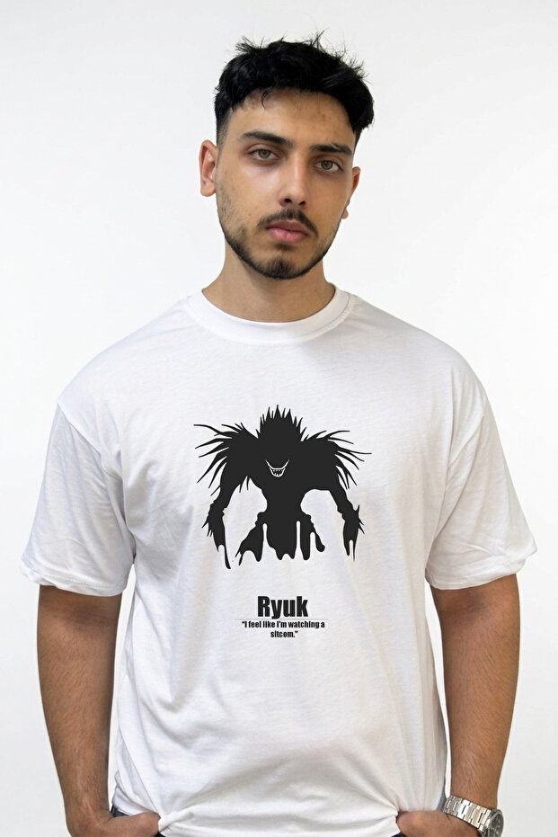 Ryuk_2 Design Printed Oversize White T-Shirt