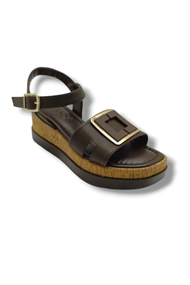 2114-26 Skin Gold Shadow Buckle Anatomical Padded Sole Women's Sandals