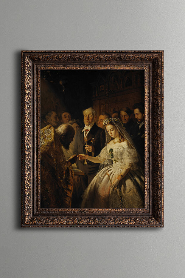 Unequal Marriage - Vintage Patterned Painting - Thick Model