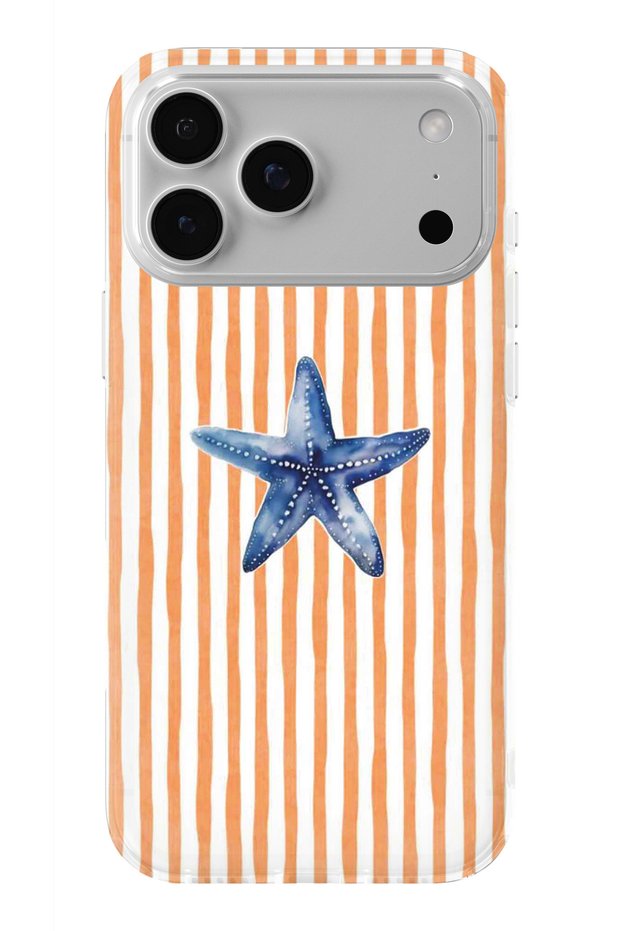 iPhone 18 Pro Compatible Starfish Patterned Transparent Phone Case