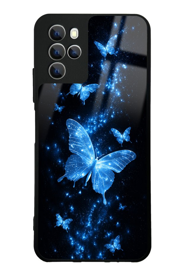 Omix X700 Blue Galaxy Butterfly Design Glossy Phone Case