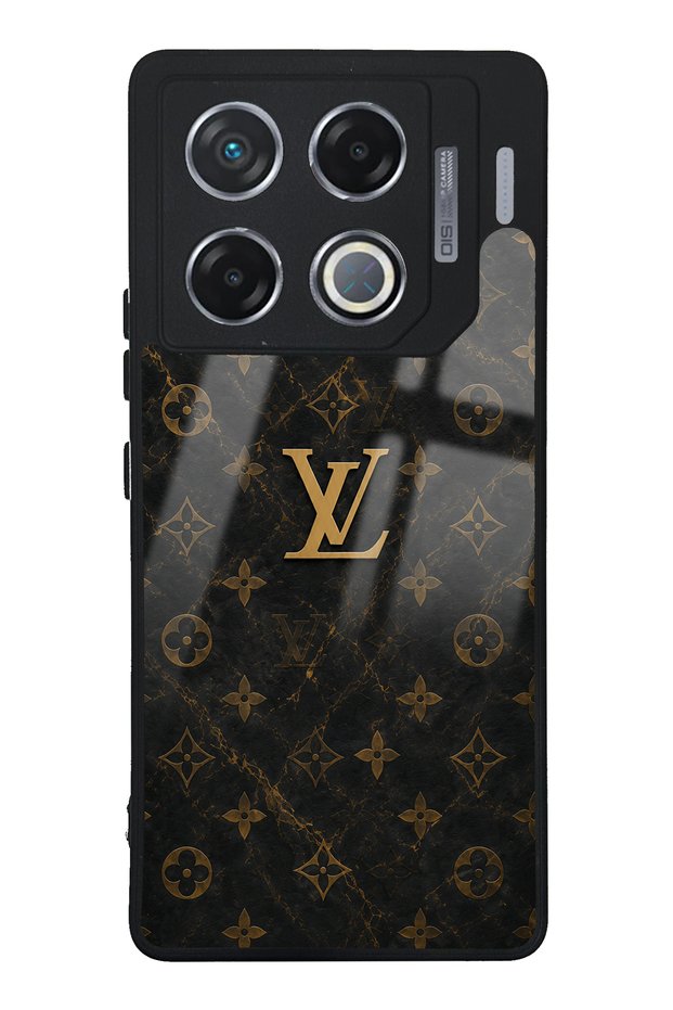 Infinix Gt 20 Pro Black Marble Gold Lv Design Glossy Phone Case