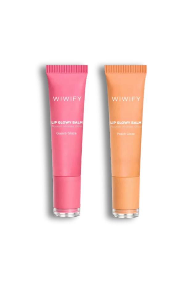 Juicy Glow Lip Duo, Guava Glaze Balm + Peach Glaze Balm | Shea Butter, Squalane, Ceramide