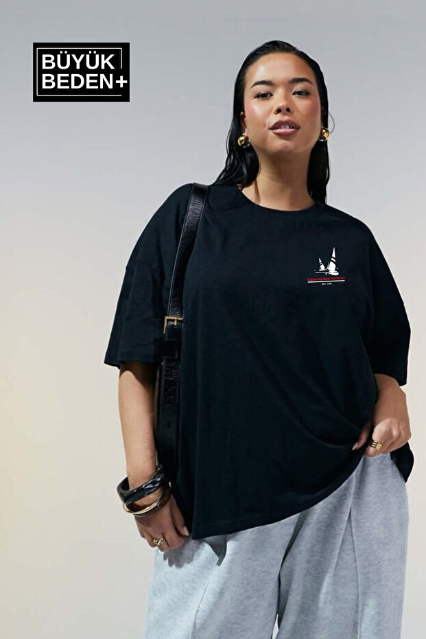 Women's Plus Size Sailing Printed 3Xl-6Xl Crew Neck T-Shirt Spr26Btsk510-11