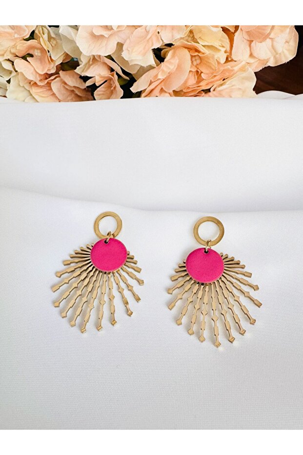 Steel Fan Earrings 5 cm Ad0000541