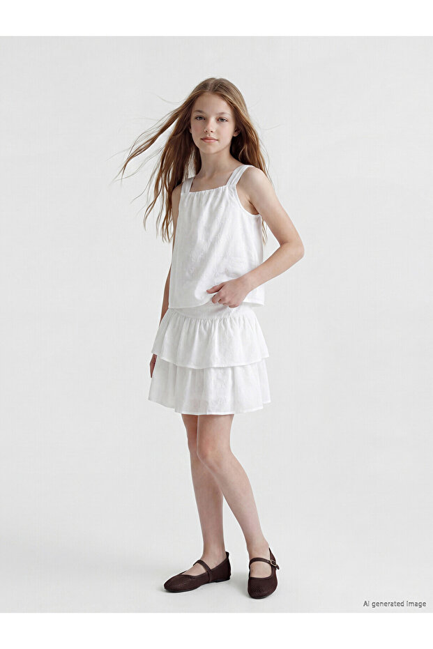 Nevavm Girl's Layered Brode Skirt with a Difference
