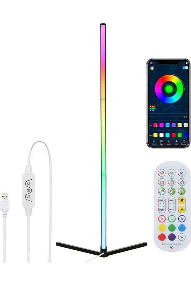Decorative Corner Standing Lamp with Remote Multicolour