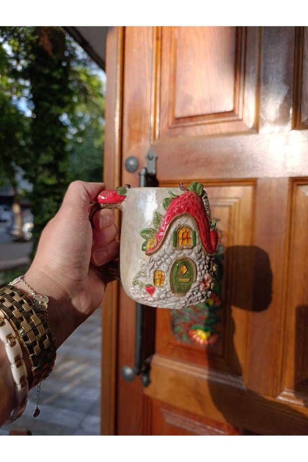 Handmade 3D Embossed Ceramic Mug | Fantastic Fairy Tale Themed | Hand Painted Special Design Coffee & Tea Cup | Collectible Handmade Mug