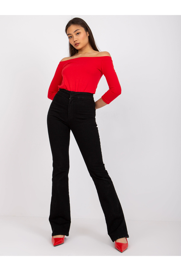 Bluza Dama Maneca 3/4, Pe umeri, BASIC FEEL GOOD, Rosu Casual Model RV-BZ-4692.56 - 4