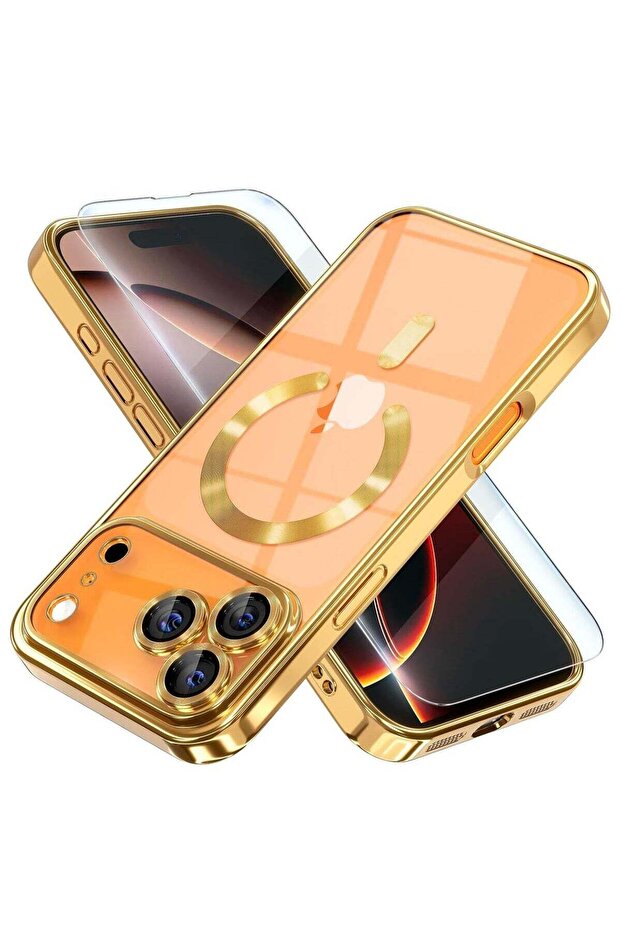 iPhone 17 Pro Case Compatible with MagSafe Cover With Tempered Glass 9D Full HD Glass