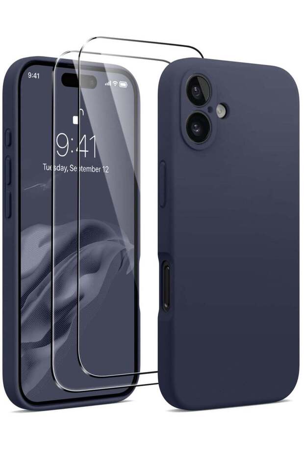 Compatible with iPhone 16 Plus Case, Silicone Upgraded [Camera Protection], [Compatible with MagSafe], Anti-Scratch Microfiber Lining Inside with 2 Screen Protectors – Midnight Blue