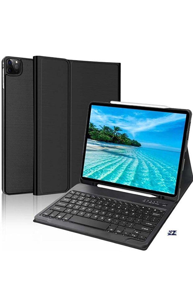 Case for iPad Air 13" (M2, 2024) & iPad Pro 12.9" (Gen 3-6) - Detachable BT Keyboard, Slim Folio, Pencil Holder
