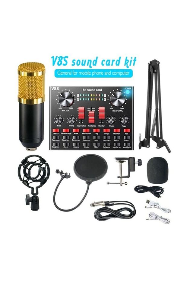 Adjustable Recording Condenser Microphone with Kit V8