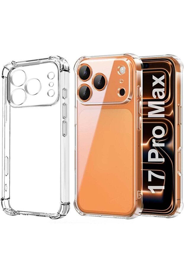 iPhone 17 Pro Max Clear TPU Bumper Case - Shockproof, Anti-Yellowing, Wireless Charging
