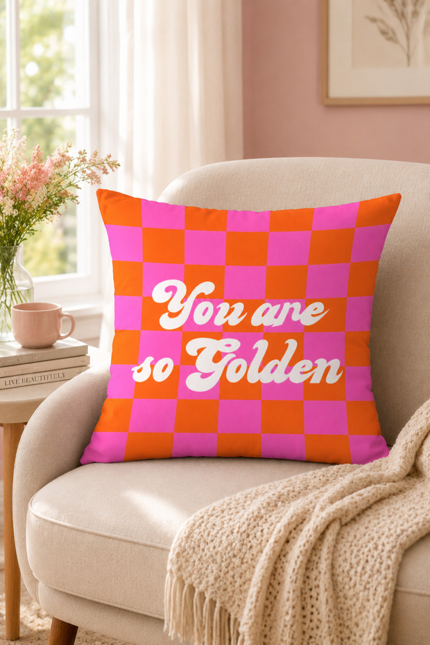 غطاء وسادة مزخرف بنمط البوب آرت من You Are So Golden Dama، ديكور ريترو، مقاس 43x43 سم