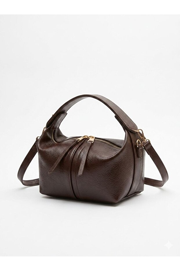 Women's Soft Textured Large Volume Hand and Shoulder Bag (Width 25, Length 17 cm)