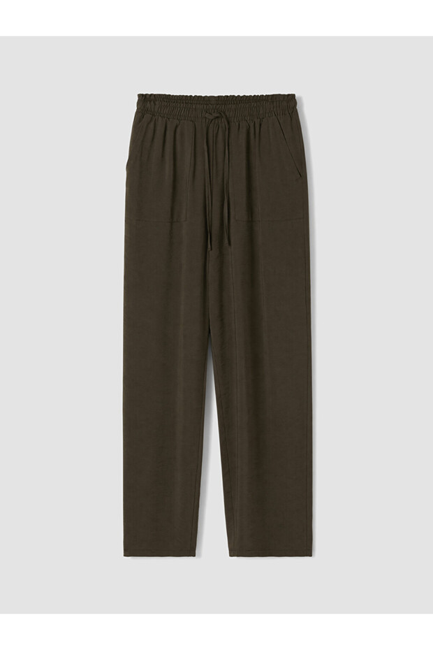 Lcw Grace Khaki Elastic Waist Women's Trousers