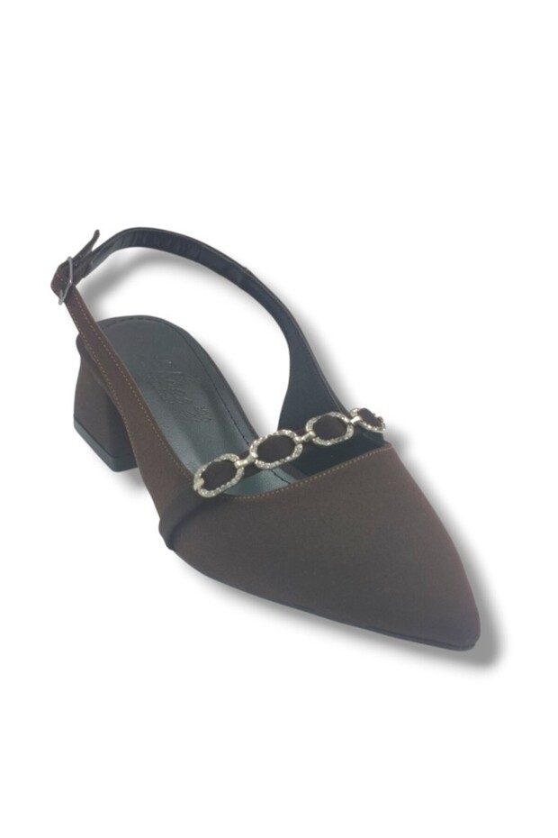 802-26 Suede Stripe Ellipse Stone Short Square Heel Women's Shoes
