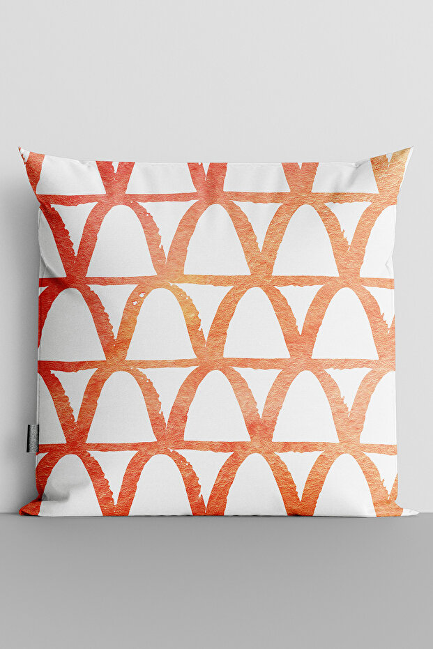 Red Shapes Double Sided Digital Printed Throw Pillow Cover - 2525