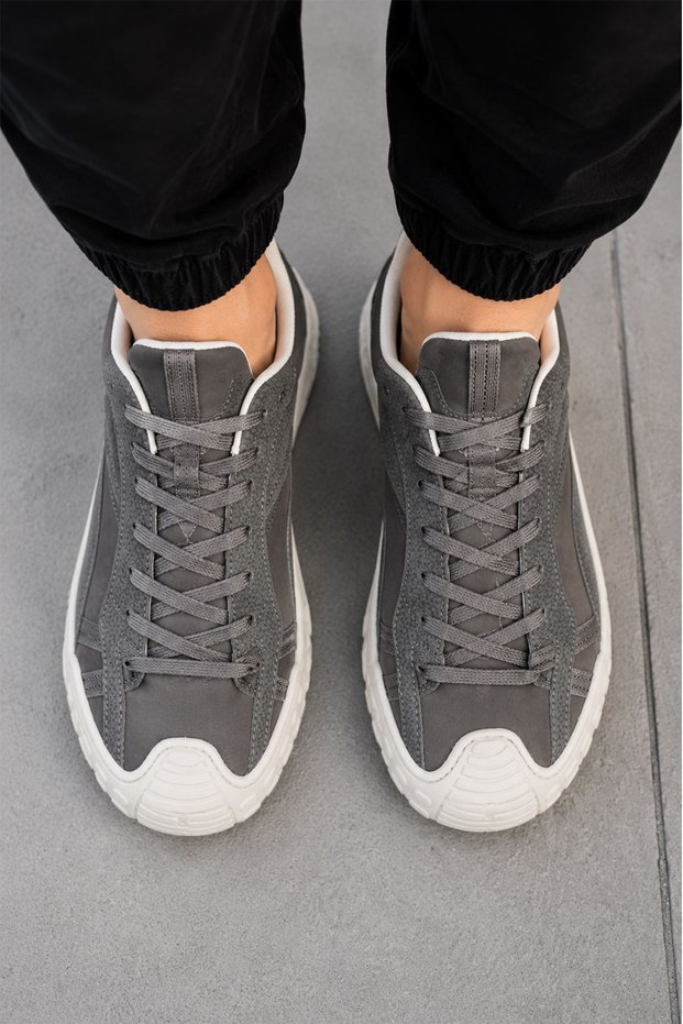 Diego Men's Sneaker Daily Sports Shoes Olive Green Thick Sole Comfortable Lace-Up Casual Walking Shoes