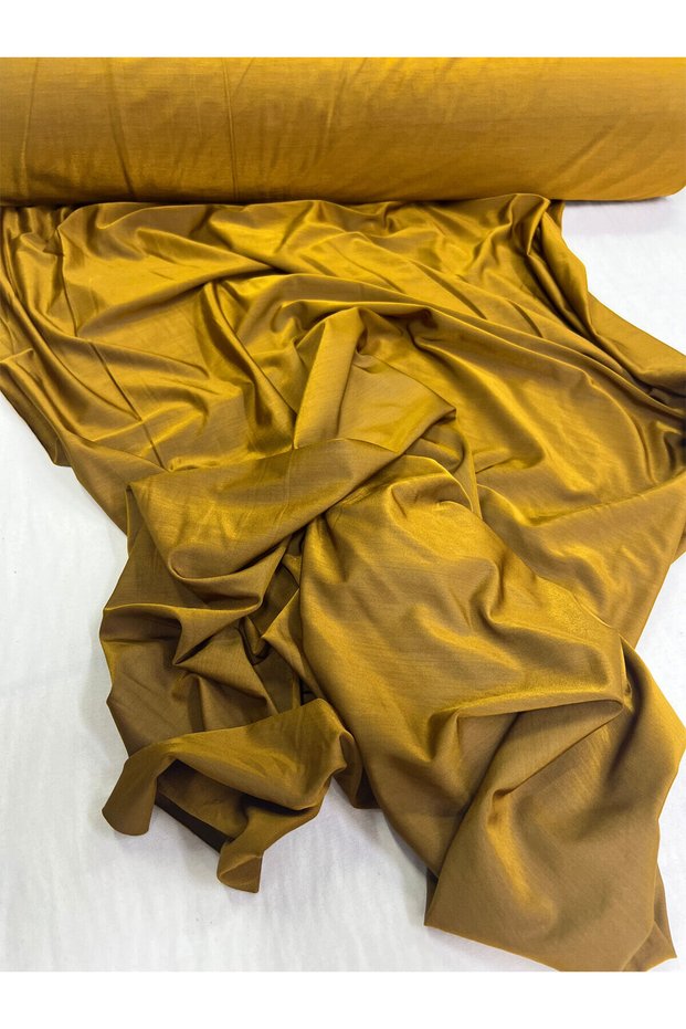 Gold Flexible Draped Buzi Jersey Combed Cotton (Ende Belli̇ Sensible Lines)