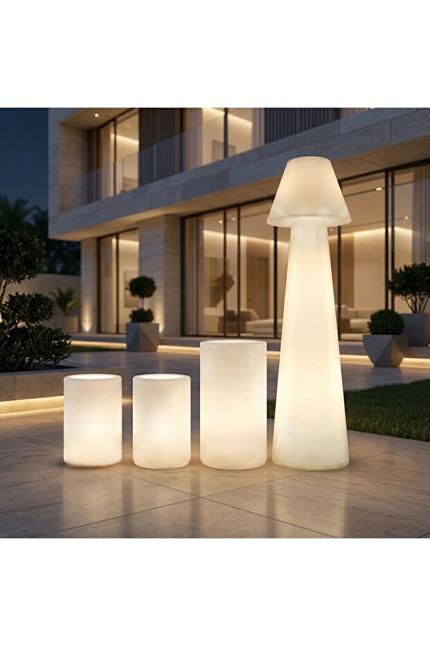 مجموعة أورا تاور + أحواض زراعة دائرية (1 كبيرة + 2 متوسطة) مع إضاءة LED