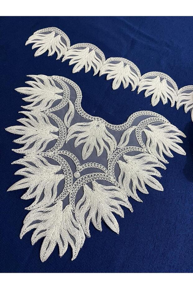 French Court Style Lace Guipure 11 Meters | 1 Edge 6 Corners Dowry Embroidered Planting and Ornamenting Lace | 1. Premium Quality