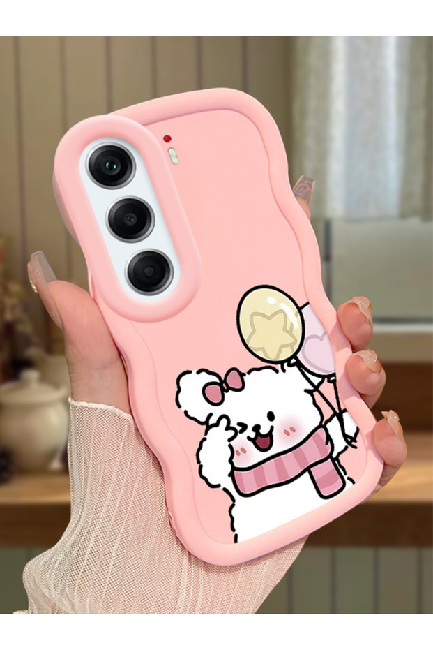 Tecno Camon 40 Compatible Case Camera Protector Pink Silicone Couple Phone Case Cat Pattern