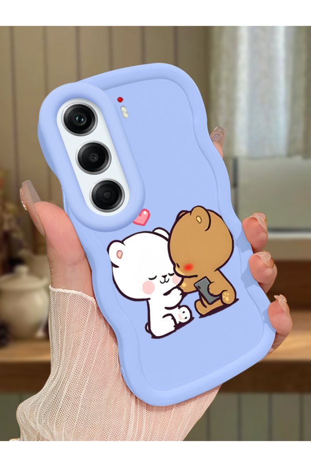 Tecno Camon 40 Pro 5g Compatible Case Camera Protection Blue Silicone Couple Phone Case Cute Pattern