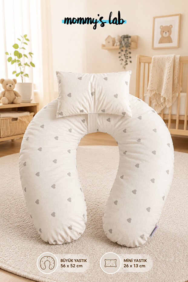 Double Cushioned 2-Piece Mother Baby Nursing Pillow 56X52Cm