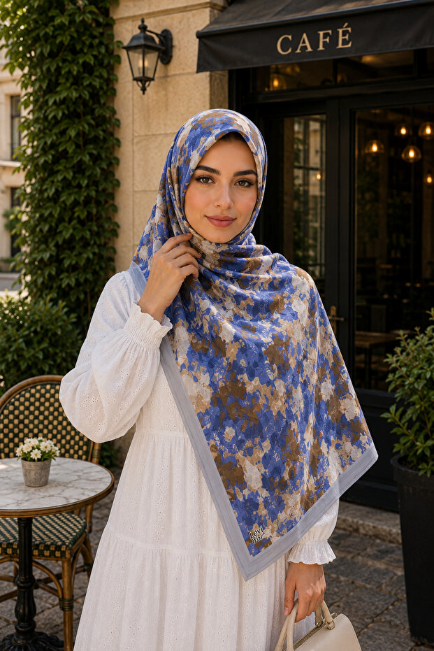 Gray Patterned Cotton Shawl