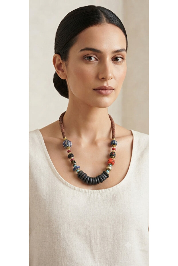Natural Stone Ethnic Necklace