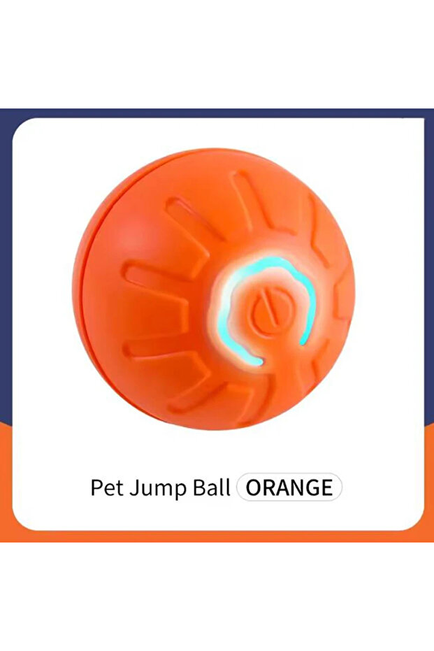 كرة ألعاب ذكية تفاعلية للحيوانات الأليفة XS برتقالية اللون، كرة إلكترونية تتحرك تلقائيًا وتنطاط، قابلة لإعادة الشحن عبر USB
