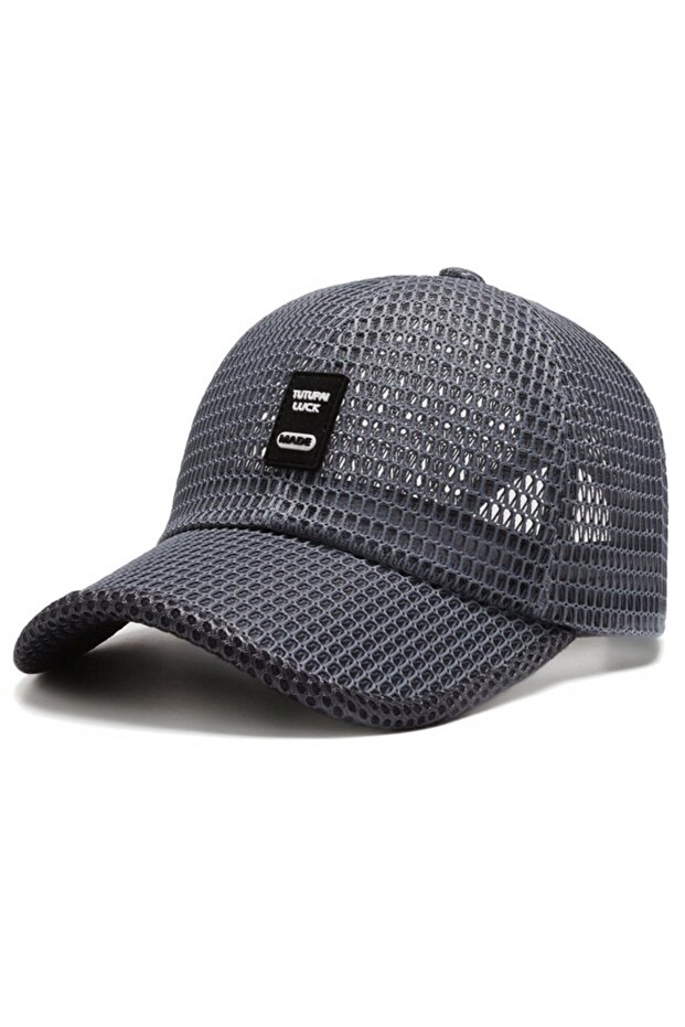 dark grey Summer Baseball Cap UV Protection Sun Visors Hat Breathable Mesh Outdoor Hiking Fishing Ca