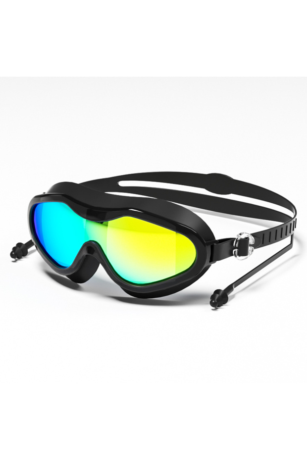 Black electroplating Swimming goggles with large frame, high-definition waterproof, anti fog, electr