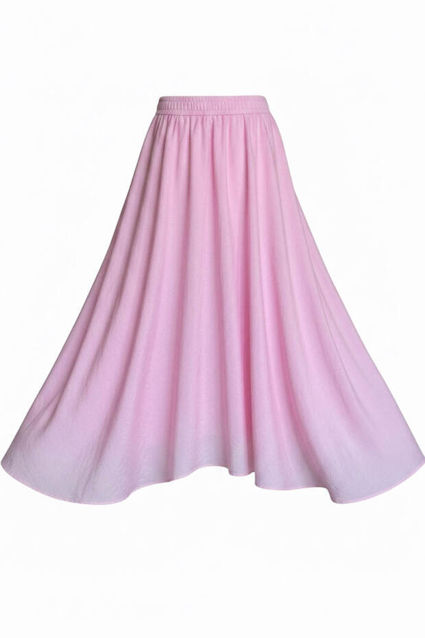 Pink Elastic Waist Lined Tensel Skirt