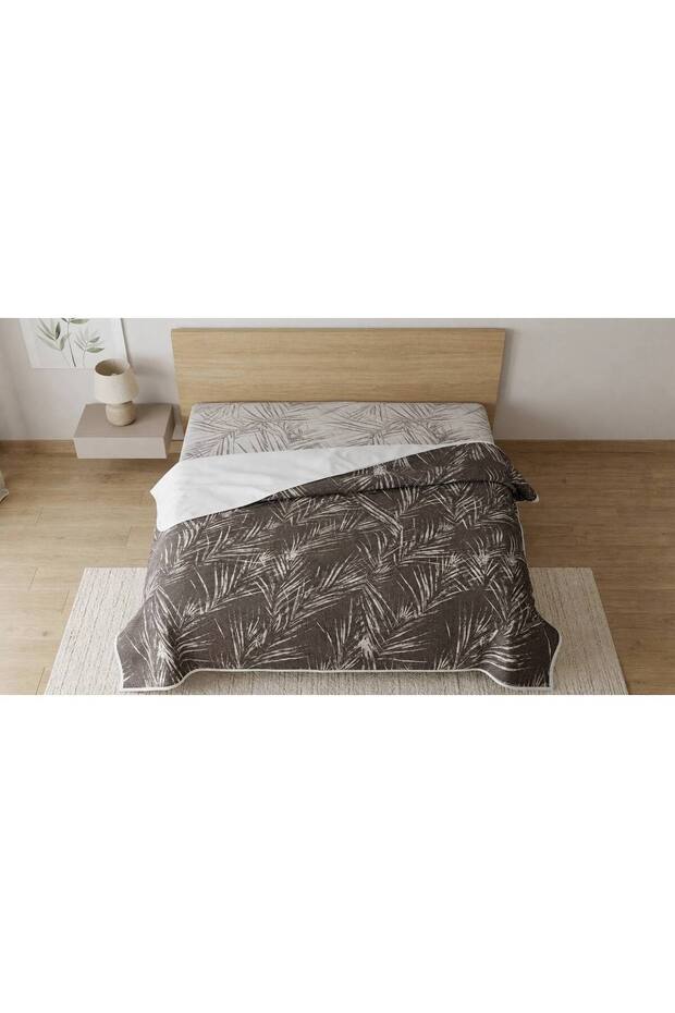 طباعة نمط النخيل الاستوائي 200x240 سم. سرير مزدوج (باتال) مفرد