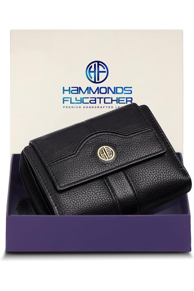 Leather Ladies Wallet for Woman with 14 Card Slots - Clutch Purse for Women, Ladies Wallet for Women Stylish, Ladies Purse for Women Wallet, Purse for Woman, Black, 12.5 cm x 3 cm