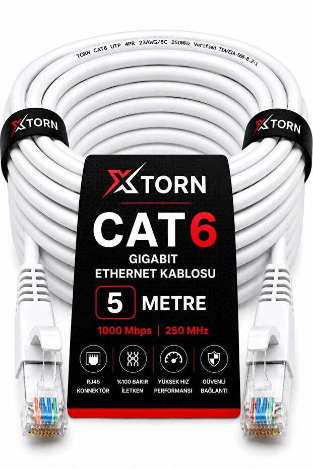 كابل إيثرنت CAT6 بطول 5 أمتار RJ45 LAN كابل إنترنت ومودم وراوتر وكمبيوتر