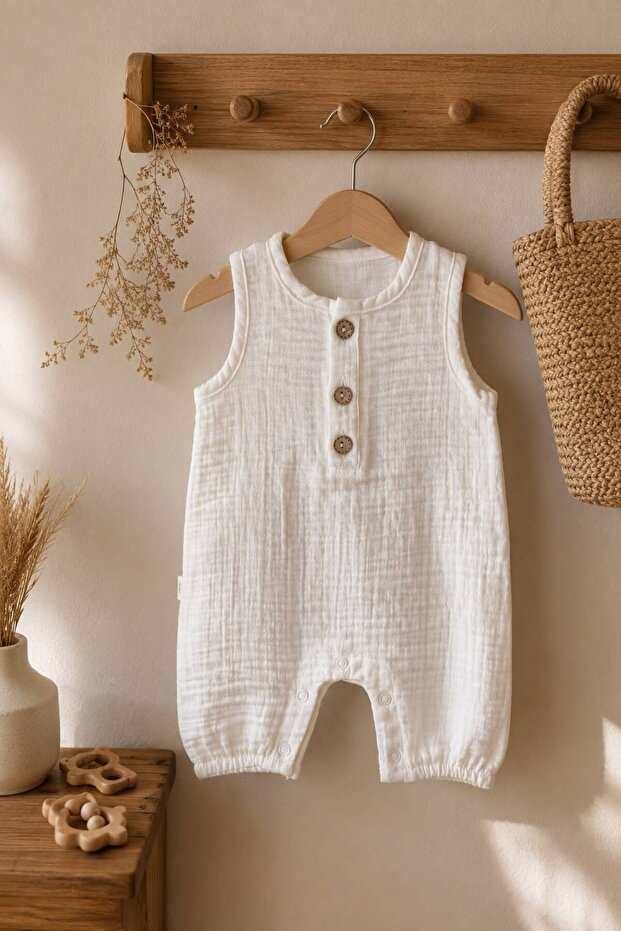 2 Layer Muslin Summer 100% Cotton Baby Romper
